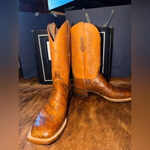 Lucchese Bryan Exotic Giant Caiman Belly Western Boots Size 10D